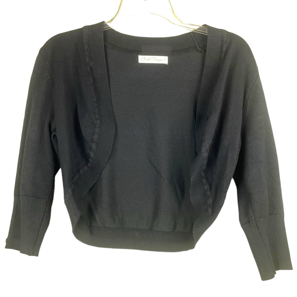 Vintage Black Belle Pogue Sweater Shrug Size Small